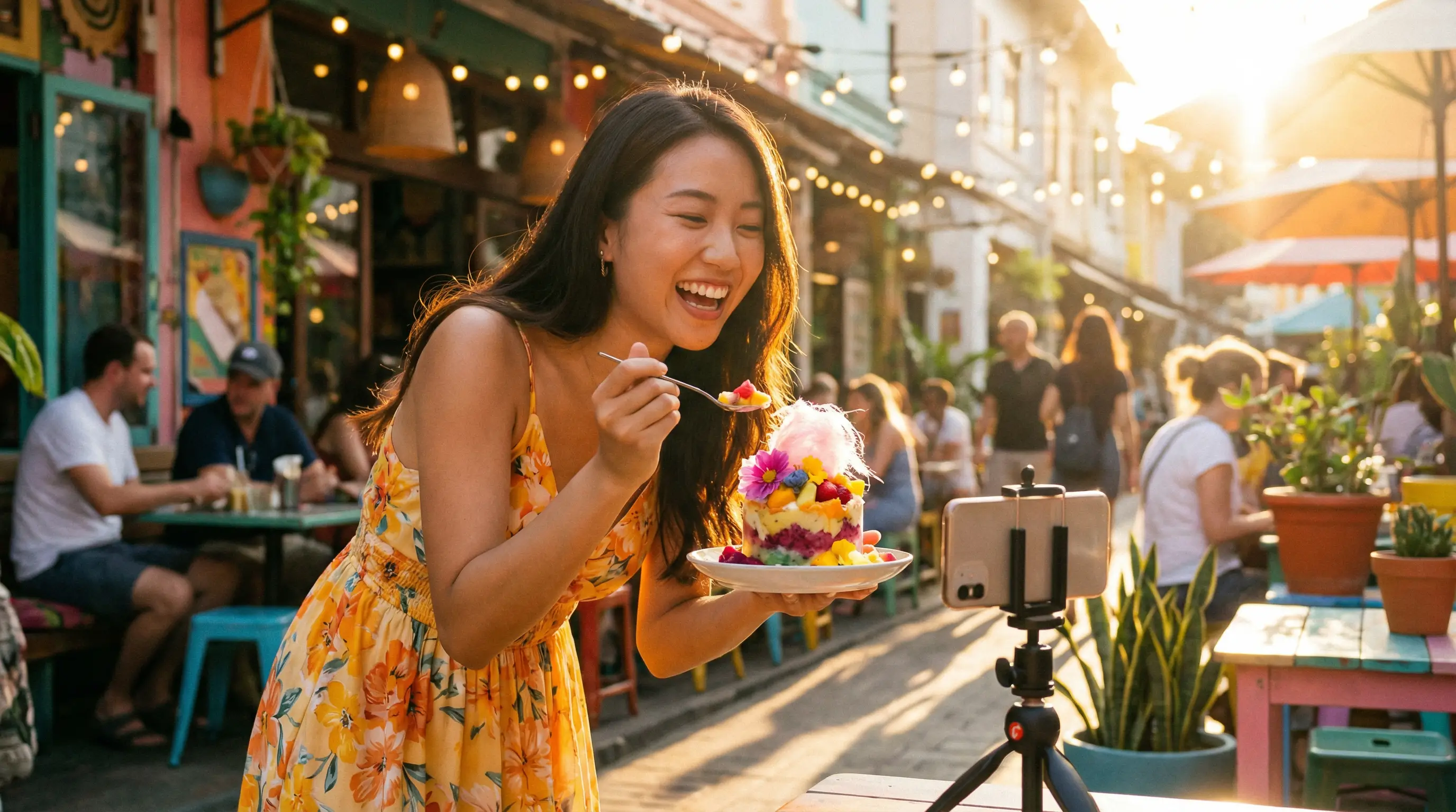 黑丝美食探店视频